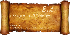 Eperjesi Lóránt névjegykártya