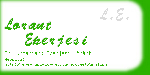 lorant eperjesi business card